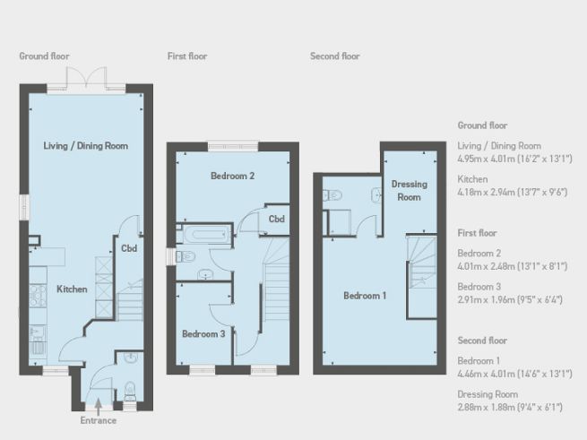 Floor plan 3 bedroom house - artist's impression subject to change